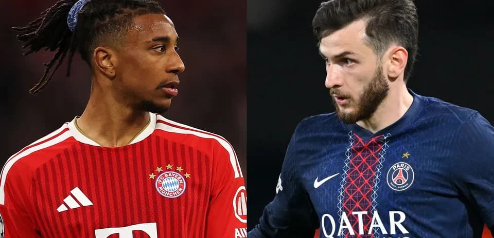 Игроки Bayern и PSG смотрят друг на друга