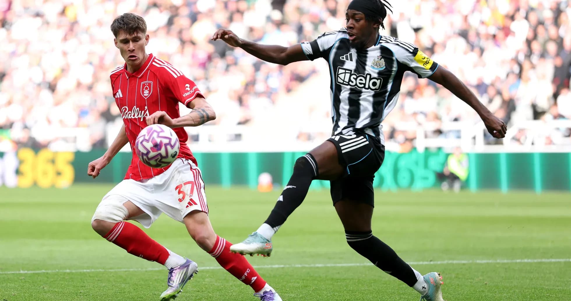 Игроки Nottingham Forest и Newcastle на поле