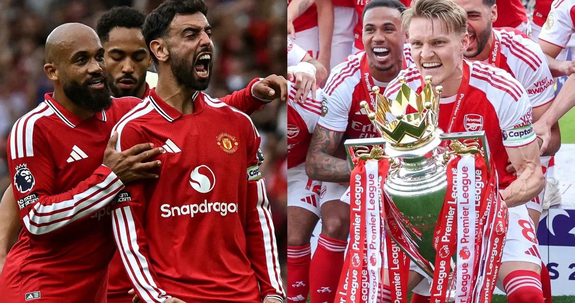 Игроки Manchester United и Arsenal отмечают успехи