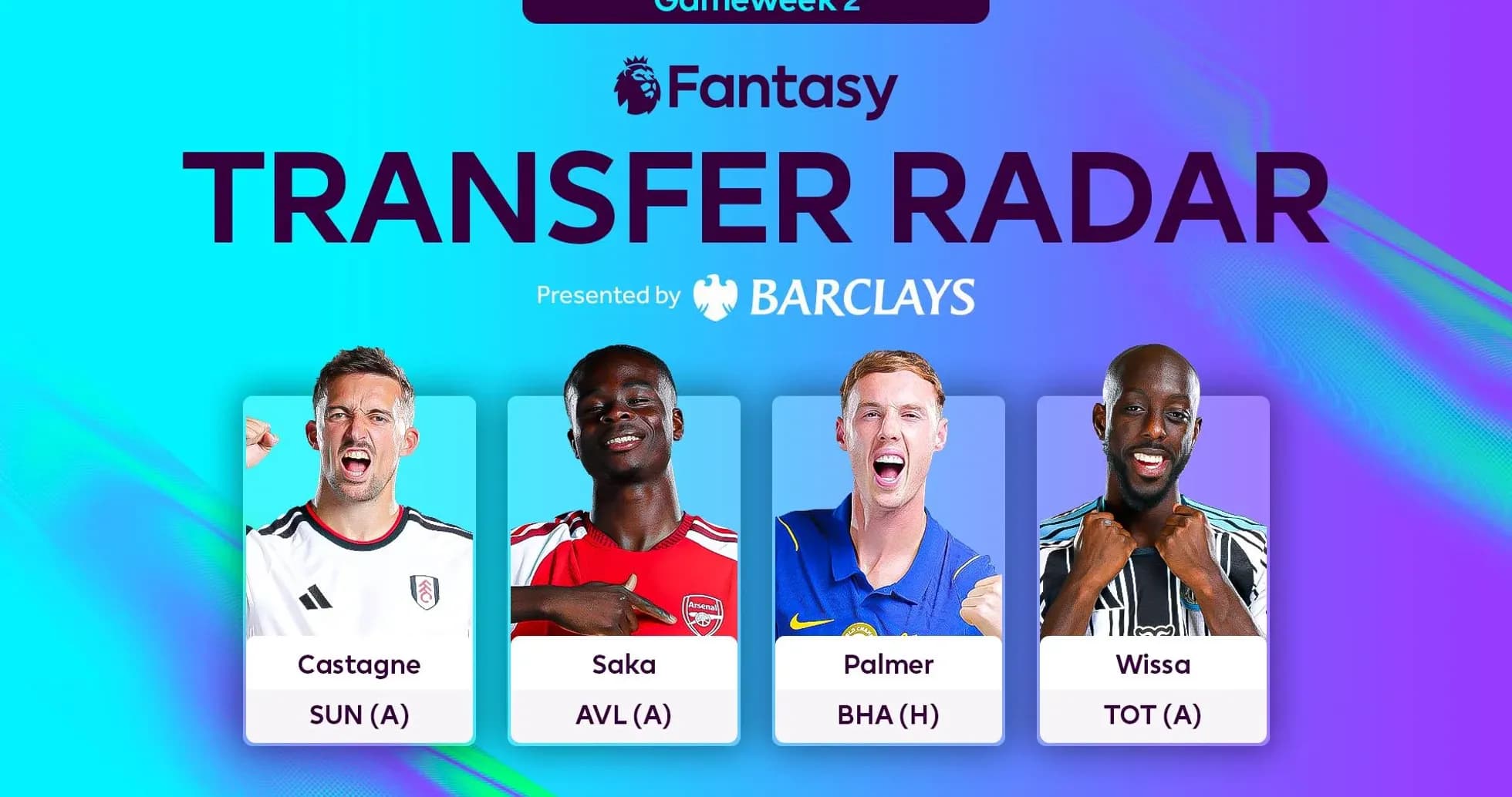 Четыре игрока Fantasy Premier League с командами и матчами