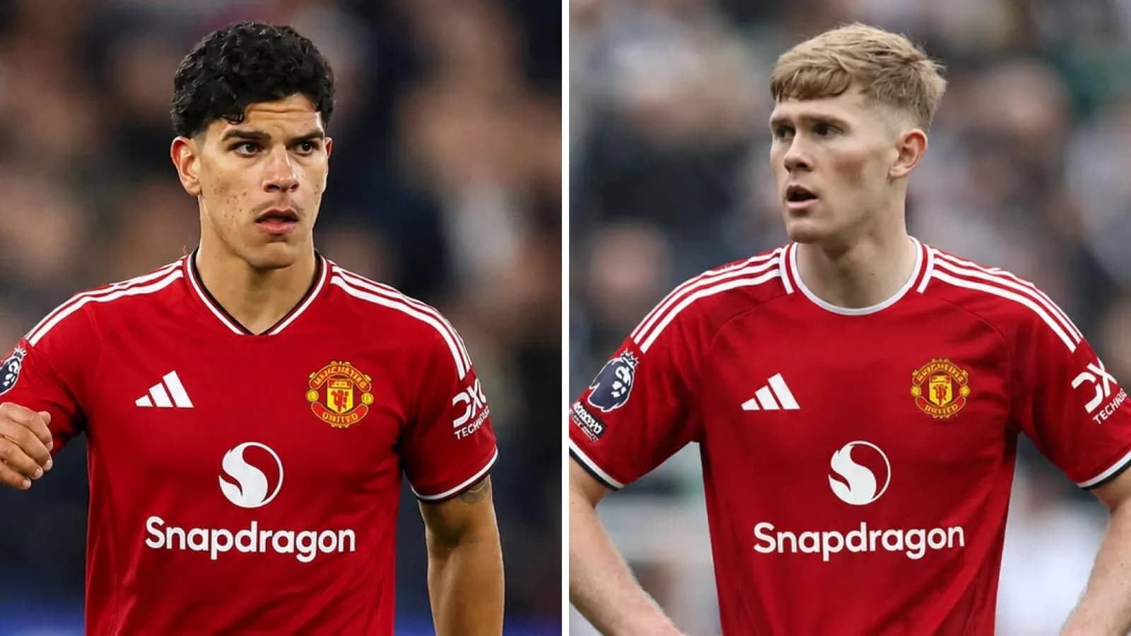 Два игрока Manchester United в красных футболках