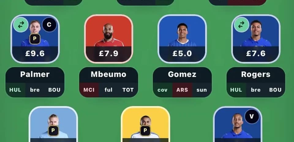 Fantasy football player selection interface with stats