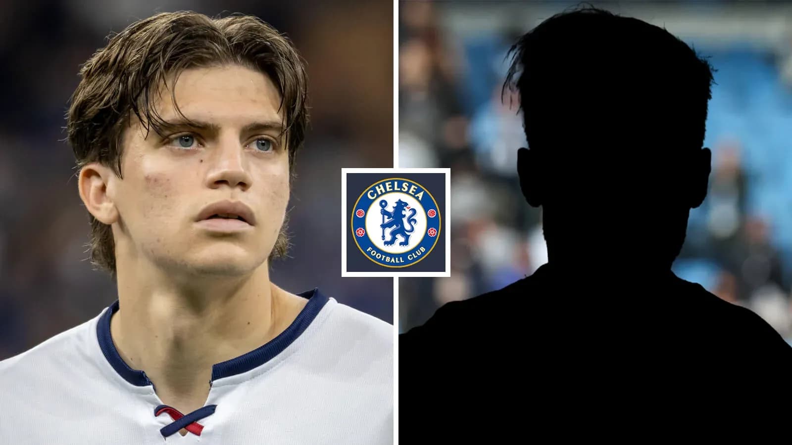 Игрок Chelsea на фоне силуэта другого игрока