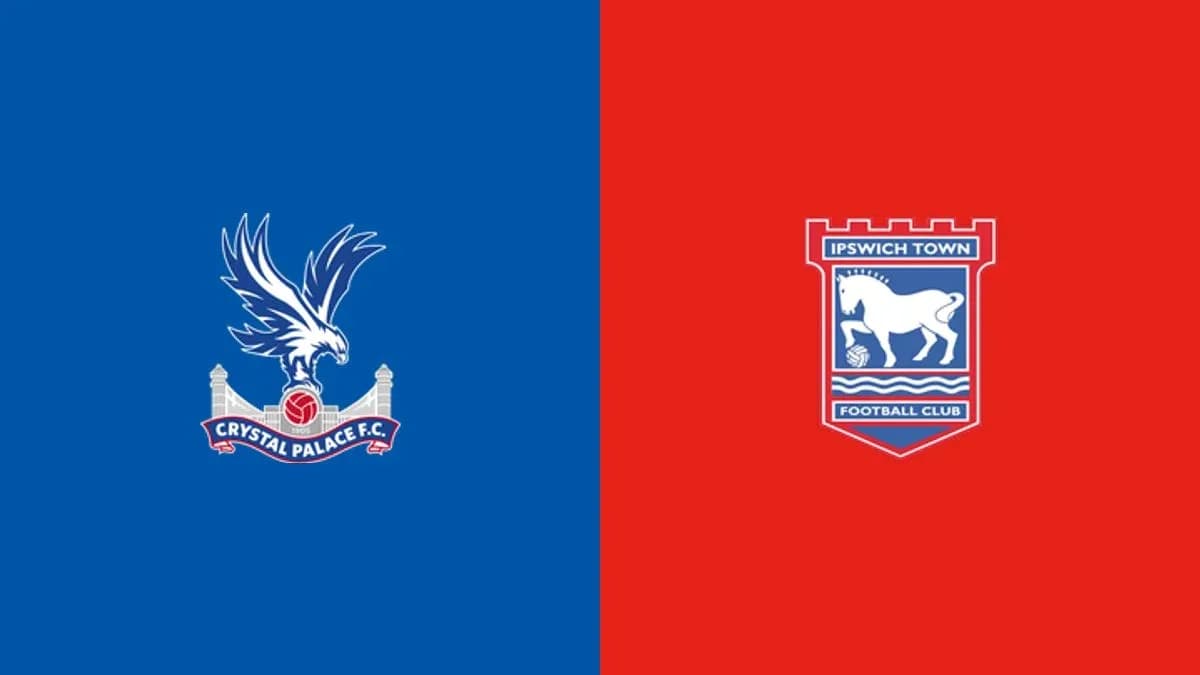 Логотипы Crystal Palace и Ipswich Town на фоне