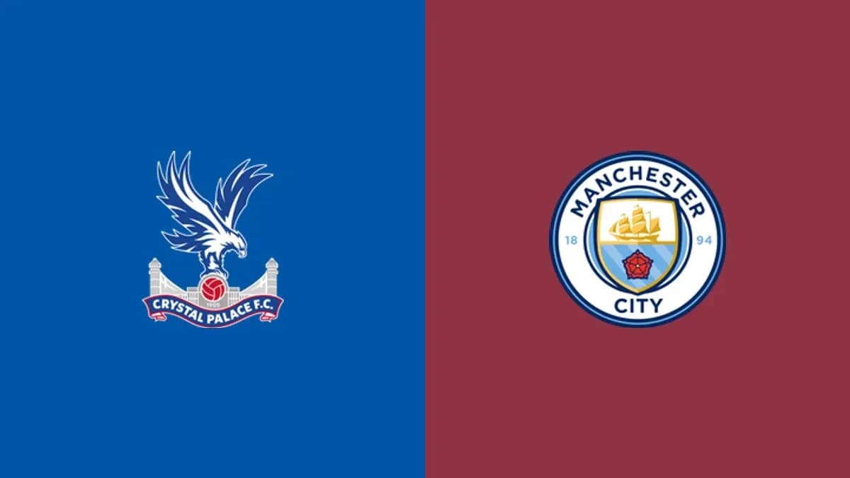 Логотипы Crystal Palace и Manchester City на фоне