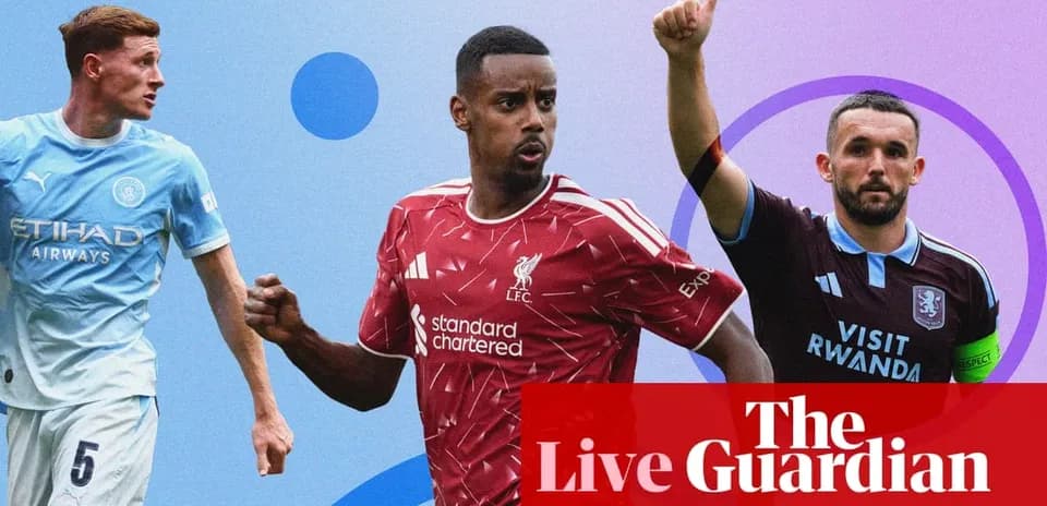 Игроки Manchester City, Liverpool и Aston Villa на фоне