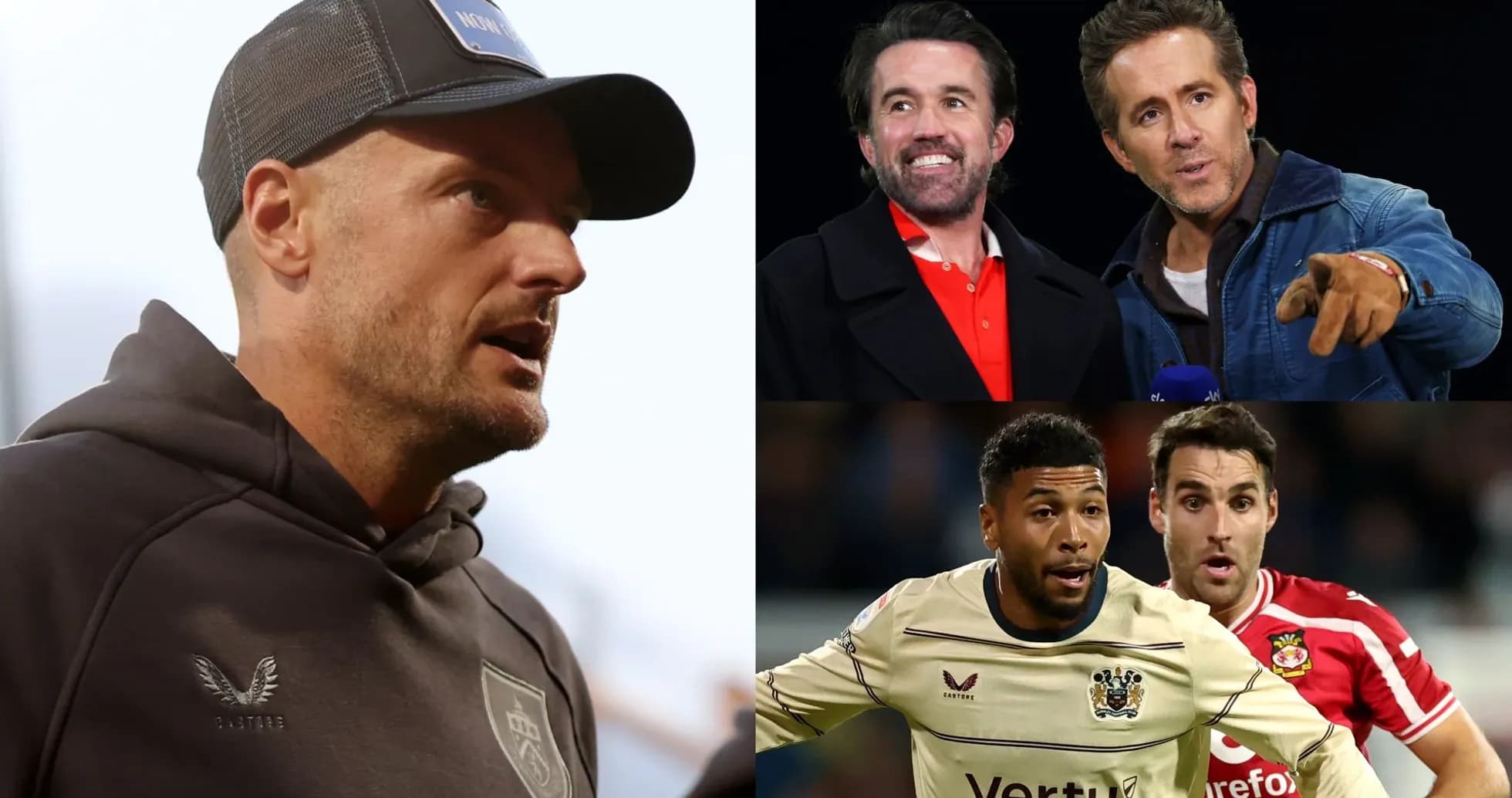 Football coach, actors, and players on the field