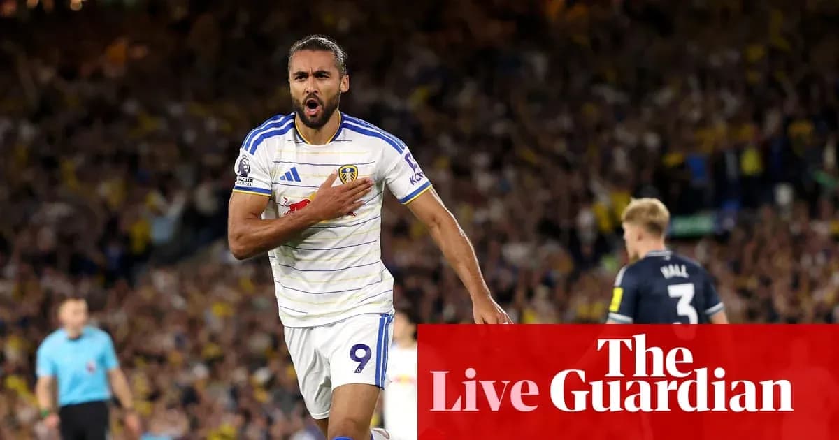 Игрок Лидс Юнайтед празднует гол на стадионе
