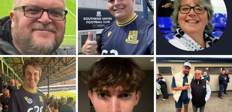 Сторонники Southend United на футбольном стадионе