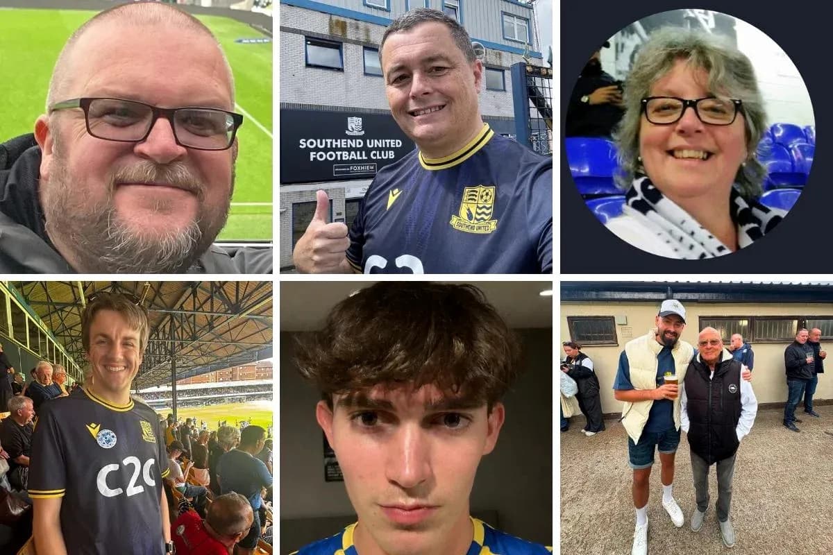Сторонники Southend United на футбольном стадионе