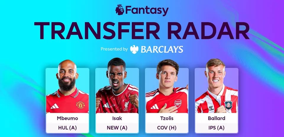 Четыре игрока Fantasy Football с клубами и матчами