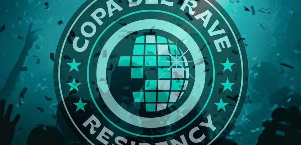 Логотип Copa del Rave с фоном вечеринки