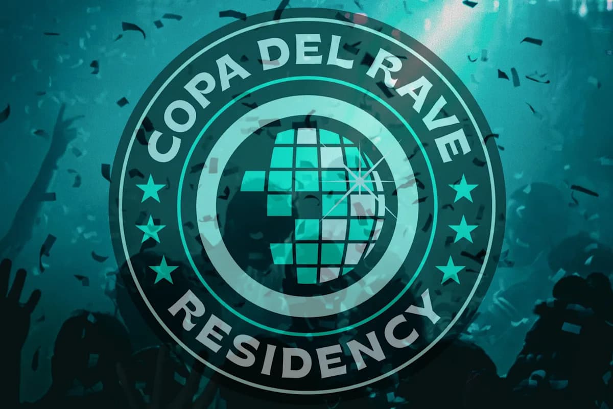 Логотип Copa del Rave с фоном вечеринки