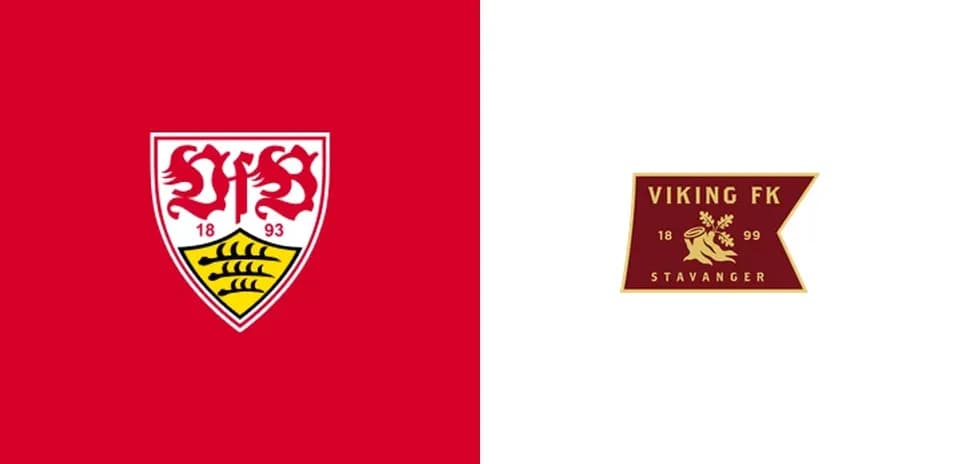 Логотипы VfB Stuttgart и Viking FK на фоне