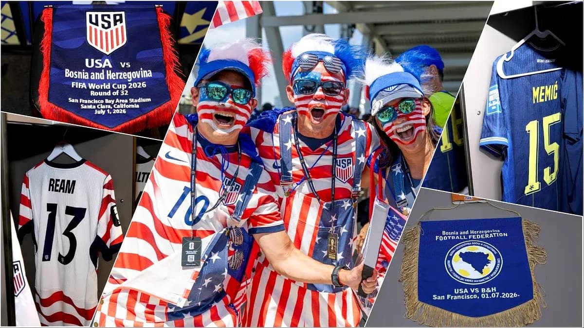 Фанаты США на матче против Боснии и Герцеговины Фанаты США на матче против Боснии и Герцеговины