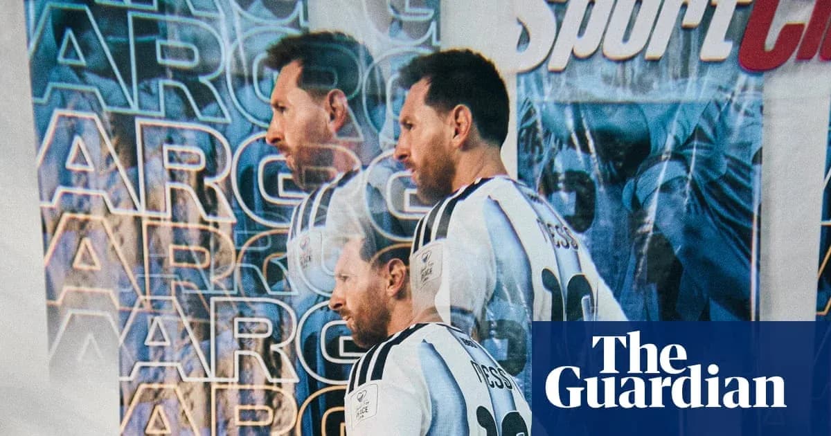 Игрок в форме Аргентины на фоне графики Игрок в форме Аргентины на фоне графики