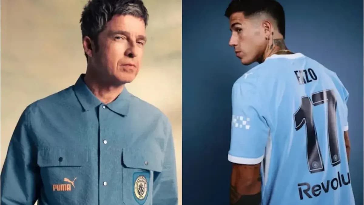 Man in blue shirt and player in jersey 17 Man in blue shirt and player in jersey 17