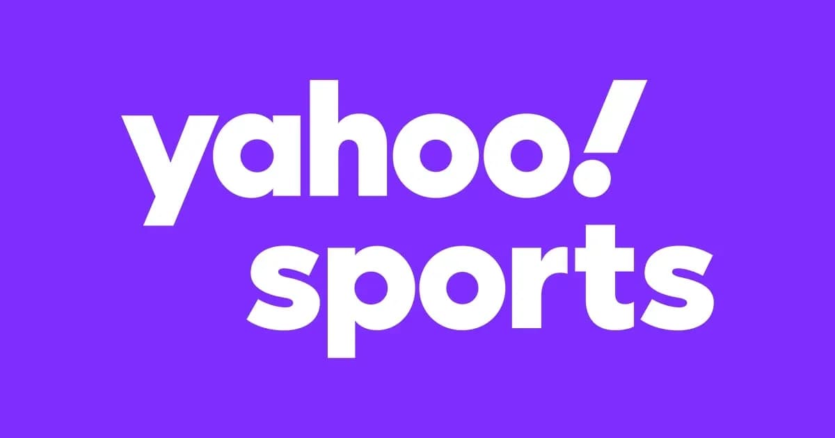 Логотип Yahoo Sports на фиолетовом фоне Логотип Yahoo Sports на фиолетовом фоне